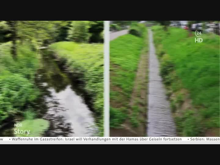 NDR Story: Wie geht es den 500.000 Kilometer Fließgewässern, die sich durch Deutschland ziehen? Eigentlich sollten die Gewässer wieder natürlicher sein, doch viele Bäche und Flüsse sind durch Industrie und Landwirtschaft belastet und für die Schifffahrt verbaut. Was muss sich ändern, damit wieder Leben in die deutschen Bäche und Flüsse zurückkehrt? Ein Team der Uni Duisburg-Essen nimmt einige Flüsse genauer ins Visier.