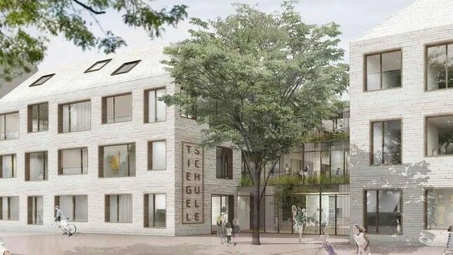 Animation der neuen Tiegelschule: Die inklusive Ganztagseinrichtung soll 2026 öffnen. (Quelle: Stadt Essen/ Architekten Wannemacher + Möller GmbH)